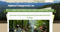 Desktop Screenshot of highlandcampgrounds.com