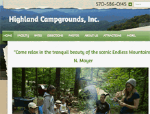Tablet Screenshot of highlandcampgrounds.com